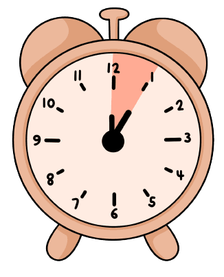 Illustration of a lunchtime alarm clock